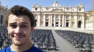 Standing outside the Basilica