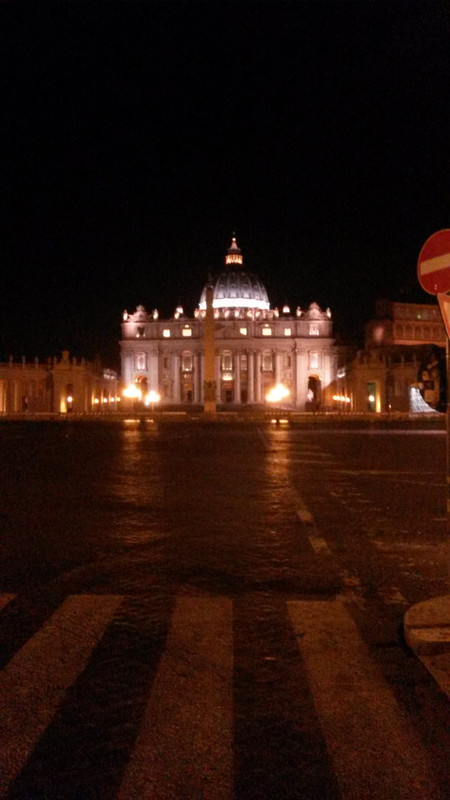 Approaching the Vatican at 6 am