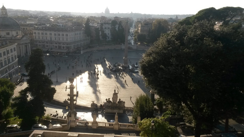 Looking down at Piazza del Popolo