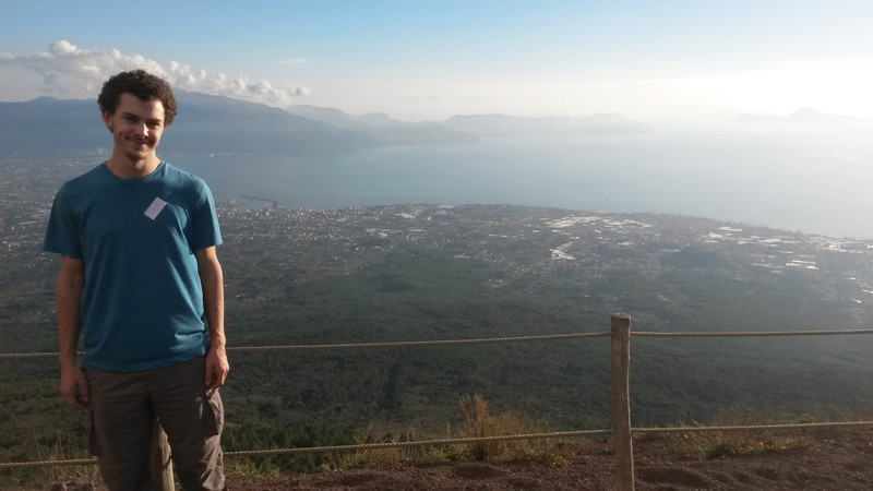 Looking out over Pompeii from the crater of Mt. Vesuvius