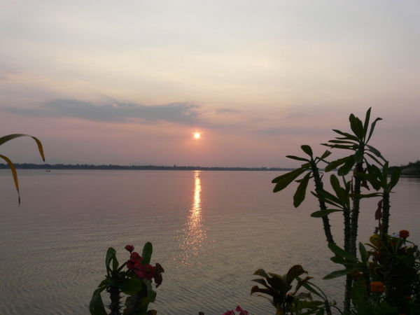 Sunset on Mekong river