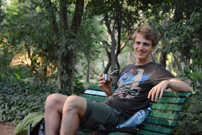 Drinking Yerba Mate in the botanical gardens