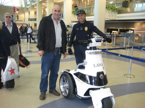 Police patrol at the airport...