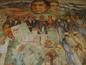 Mural by Arturo Garcias Bustos in the Museo del Palacia