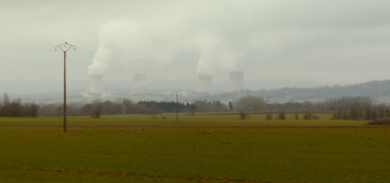 Nuclear Power Plants In The Distance.