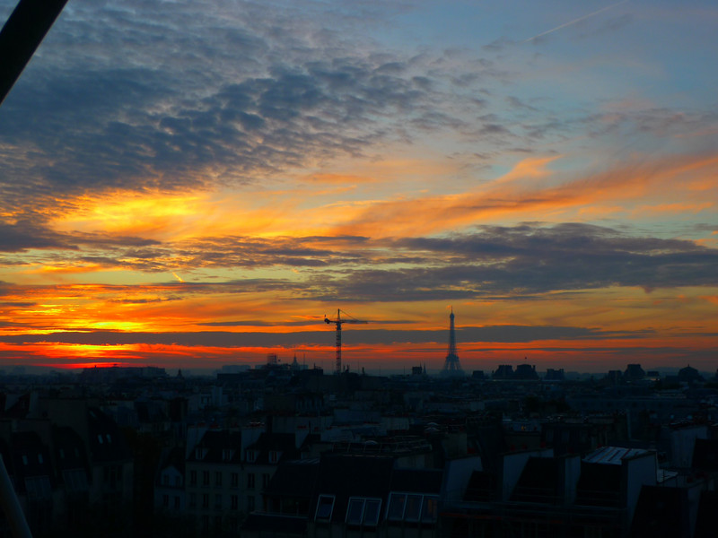 Sunset With The Eiffel Tower