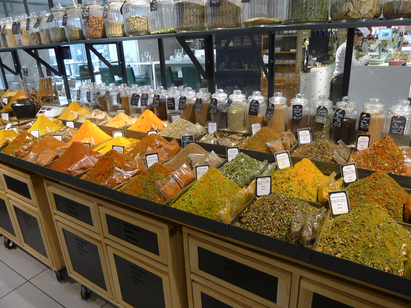 Aromatic Spices and Herbs In The Food Hall