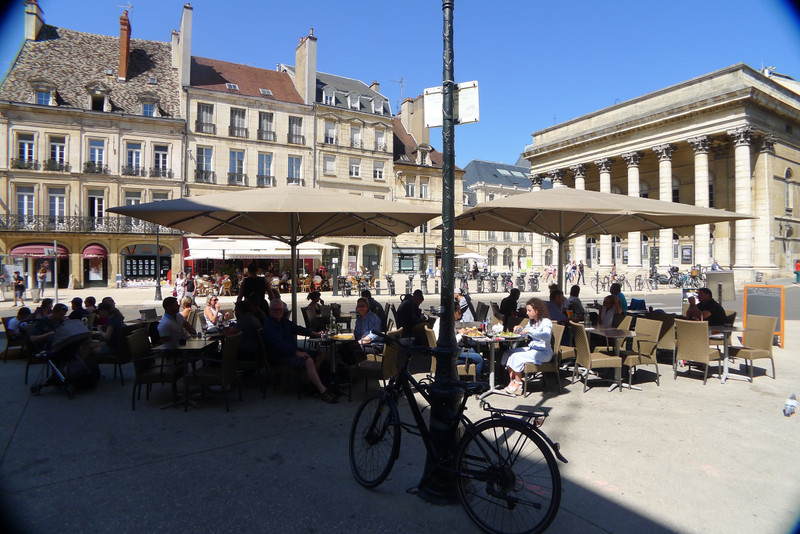 Lunch In The Square With The Theatre In The Background.
