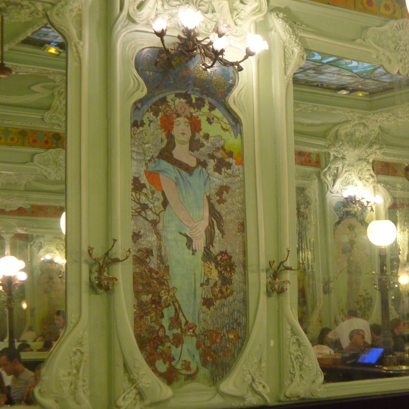 One of the decorative panels in Brasserie Julien 