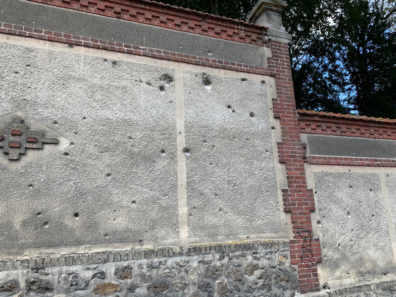 A bullet sprayed wall in Epernay