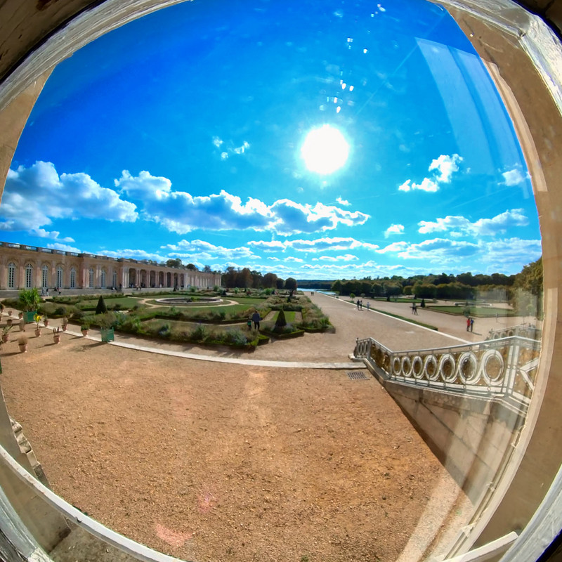 Fish eye view from a window. 