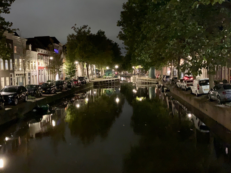 Canals In Gouda By Night
