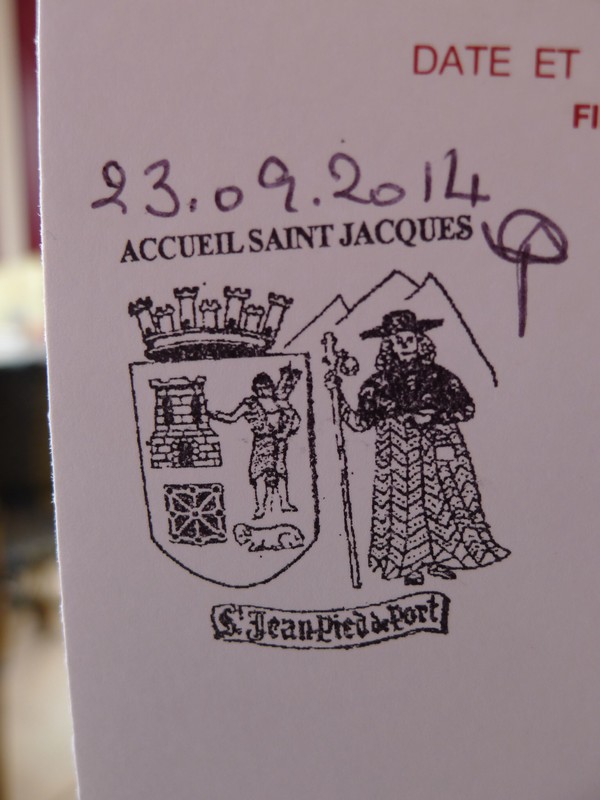 My first pilgrim stamp in my passport 
