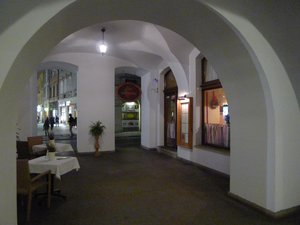 Courtyard of restaurant.