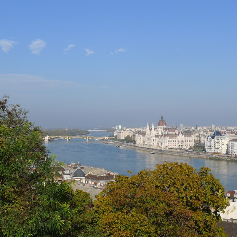The Danube and Parliament House from Buda.