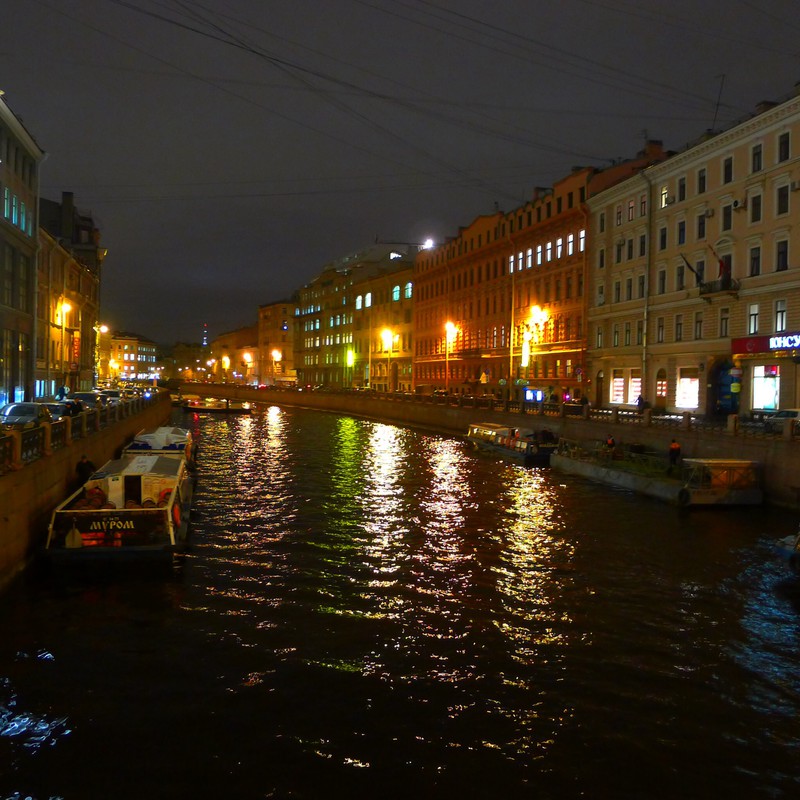 A canal by night.