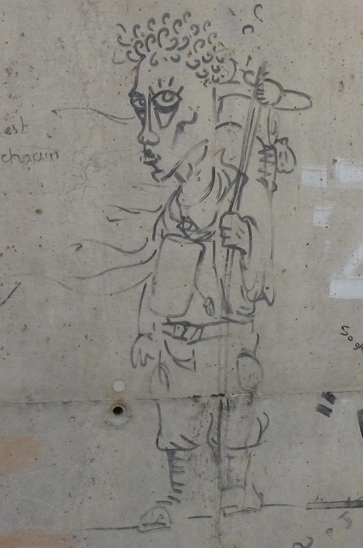 A graffiti artists impression of a pilgrim.