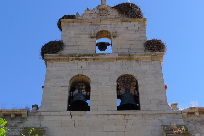 Storks on the church, Belorado.