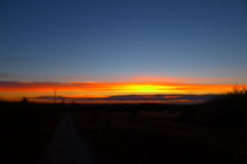 Sunrise looking back towards Astorga