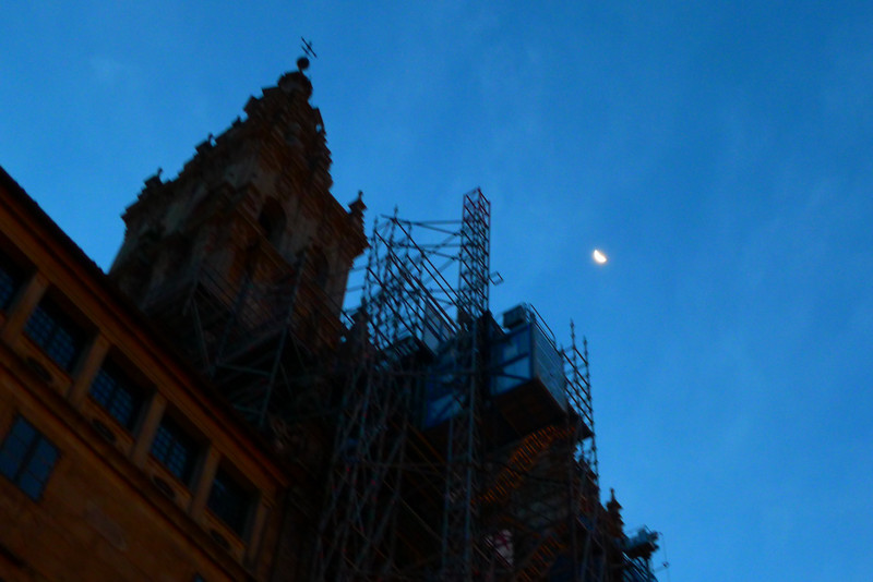 Cathedral, Scaffolding, Moon.
