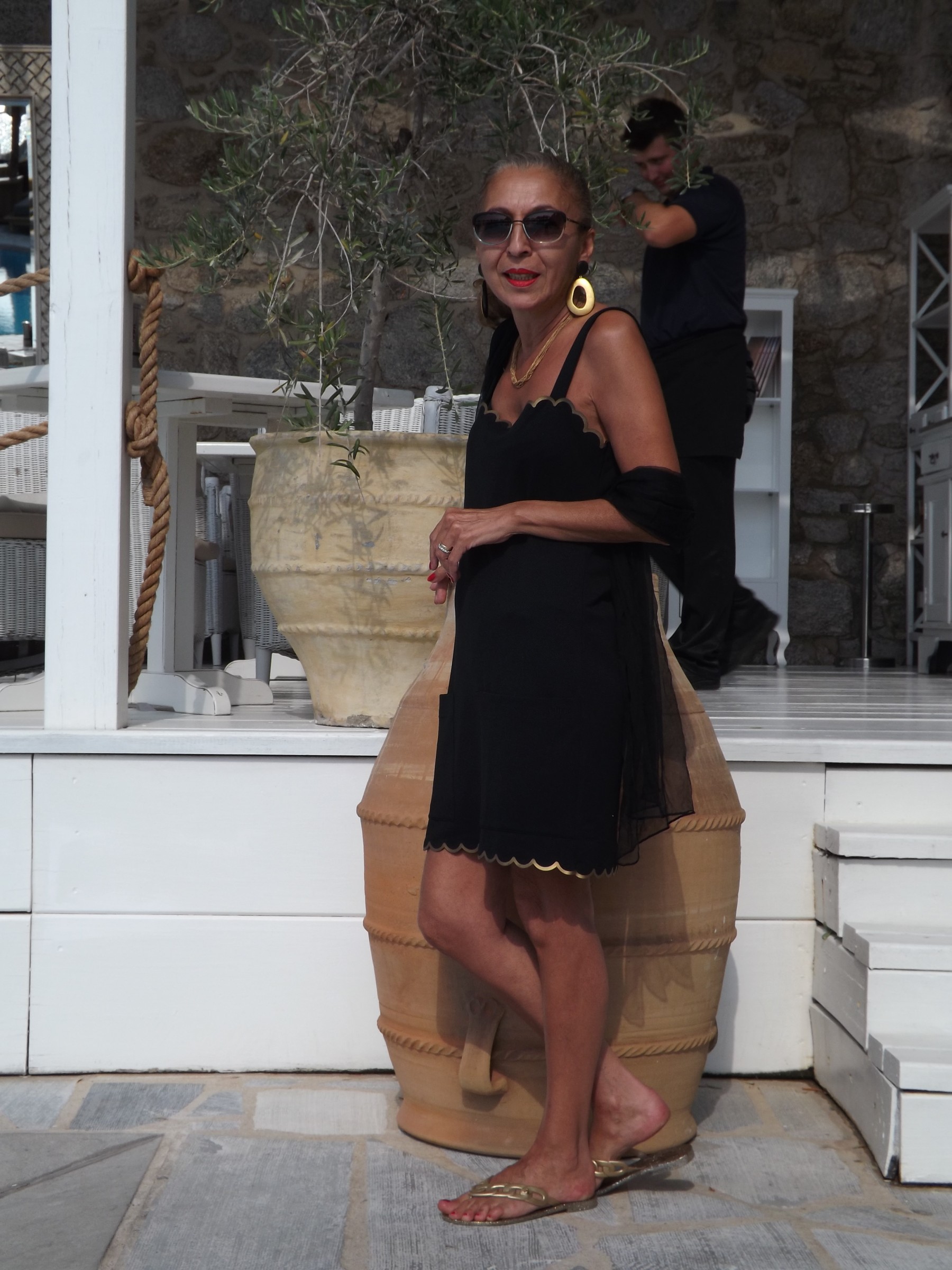 Fashionable French Woman At Myconian Ambassador Hotel Photo 