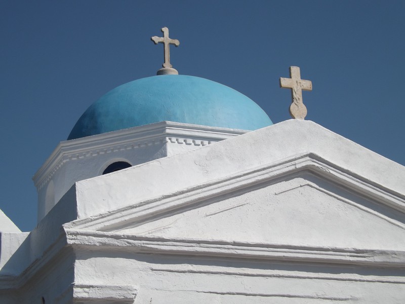 Blue-domed Church in Mykonos Town - Copy