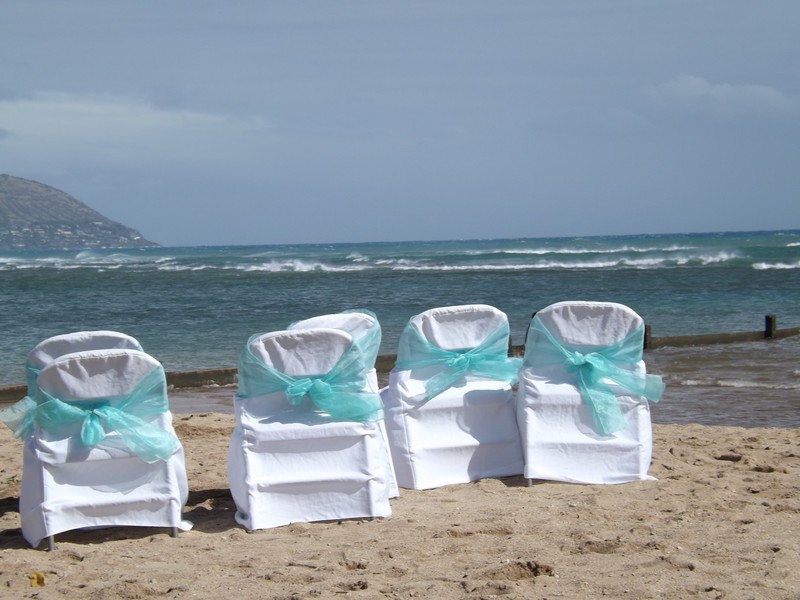 Wedding Chairs on Public Beach