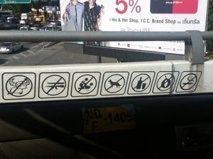 Wacky sticker in taxi