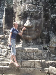 Bianca getting lunch from a Bayon head