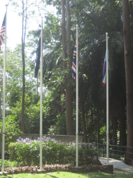 Malay, Sabah, Australian and British flags at Sandakan War Memorial
