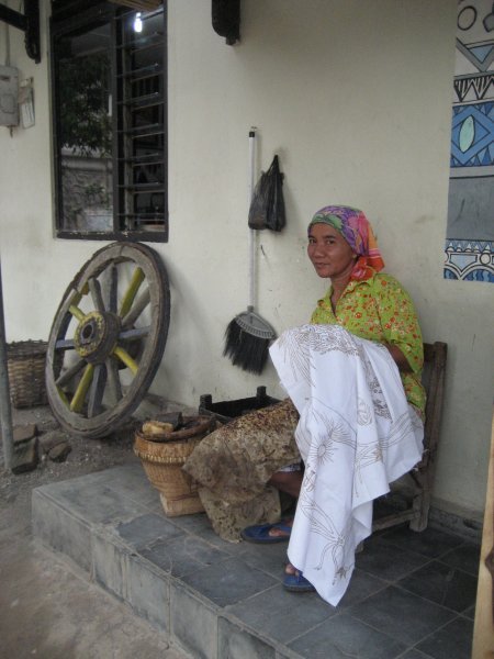Woman making Batik