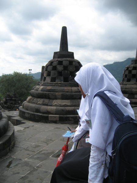 University students at Borobudur