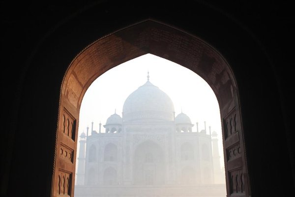 Taj from an archway