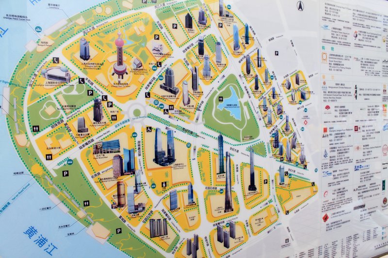 Map of Pudong skyscrapers