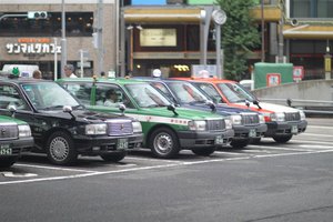Taxis outside Ebisu station