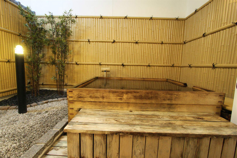 Outdoor wooden bath