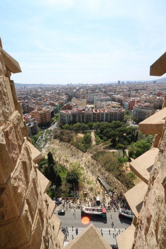 View from Passion Facade, La Sagrada Familia