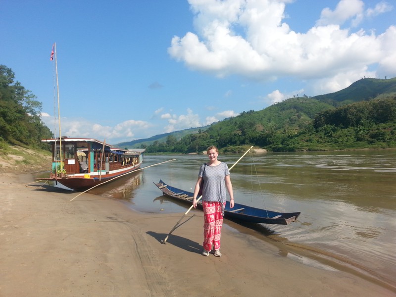 Loas village next to the Mekong river