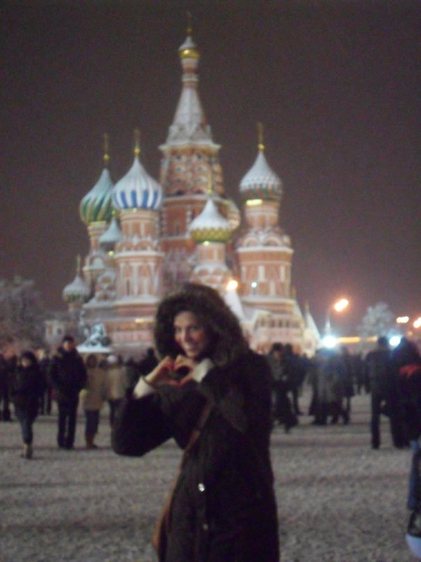 Me on snowy Red Square! :D