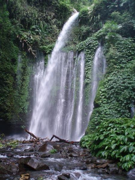 Waterfalls at the foot of Mount Rinjani, Lombok