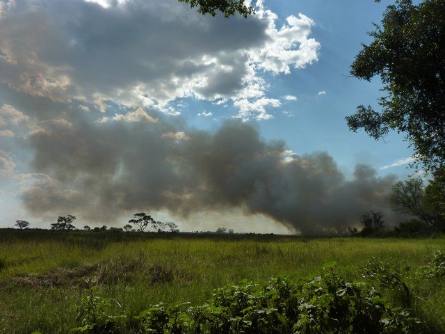 Bushfire close to our camp