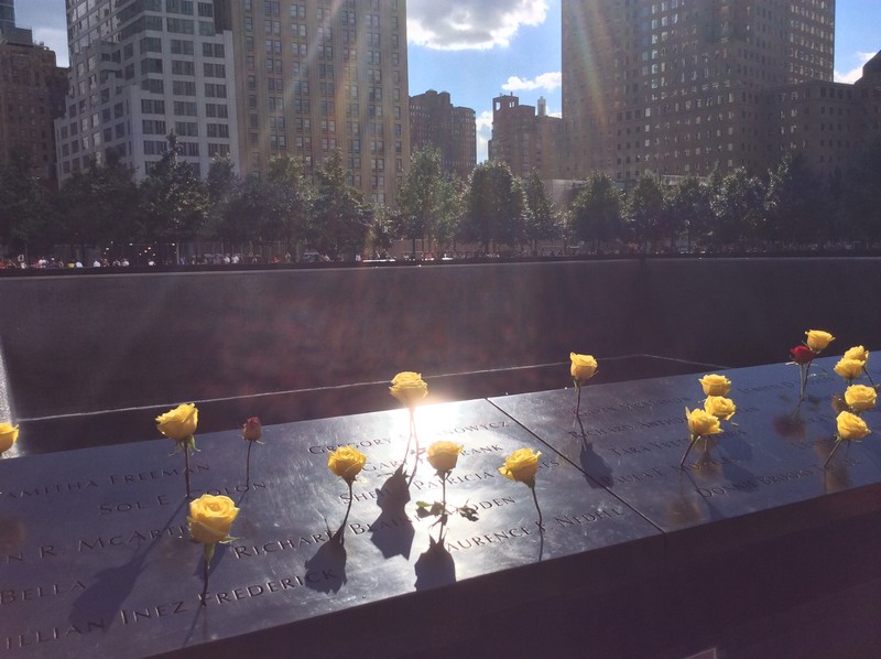 Ground Zero and tributes left on 9/11