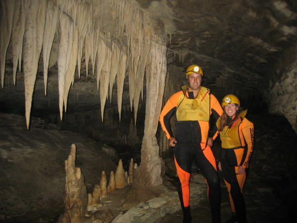 Stalactites in the cave
