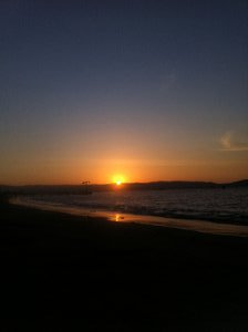 Sunset on the beach in Paracas.