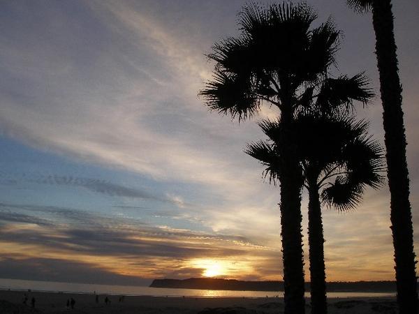 Sunset on Coronado beach San Diego