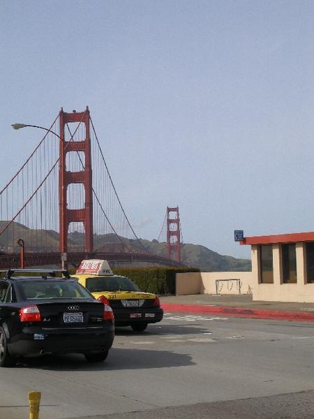 Driving over the Golden Gate bridge