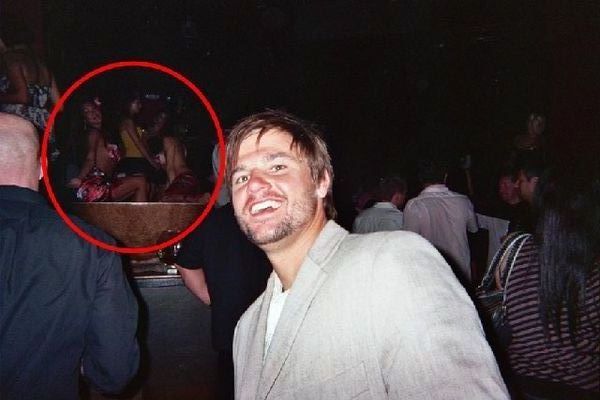 Naked girls bathing themselves in the middle of the night club - honest look at Steve's face