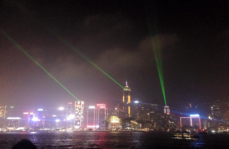 Symphony of Light show - Hong Kong Island Skyline 