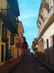 Colonial buildings in the old town of Cartagena