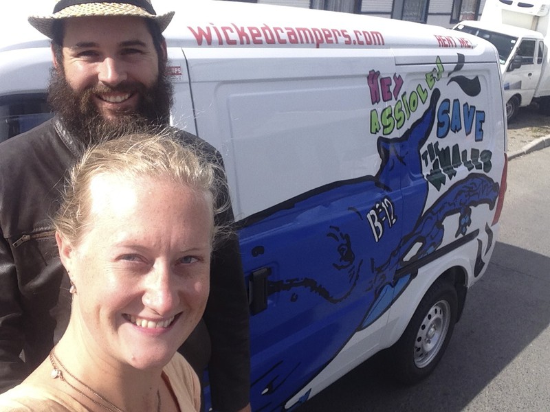 Having a whale of a time with our new Wicked Camper van